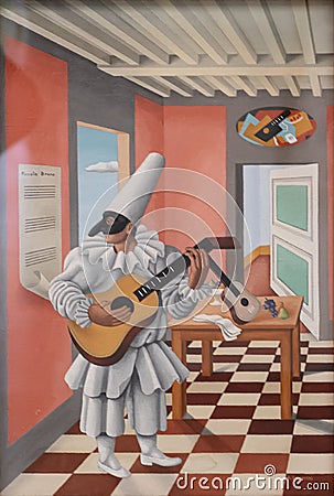 Pierrot, 1923 painting by Gino Severini Editorial Stock Photo